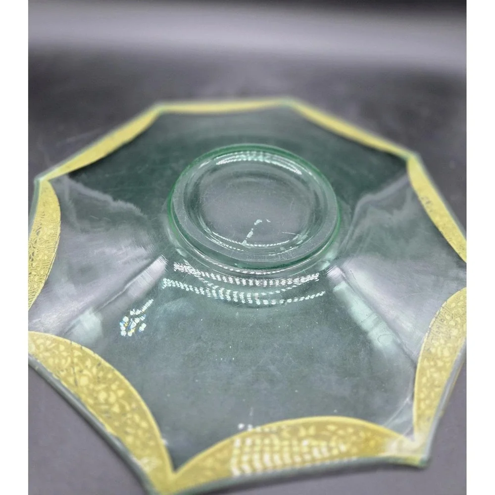 Vintage Art Deco Octagon Plate Tiffin Franciscan Green Depression Glass